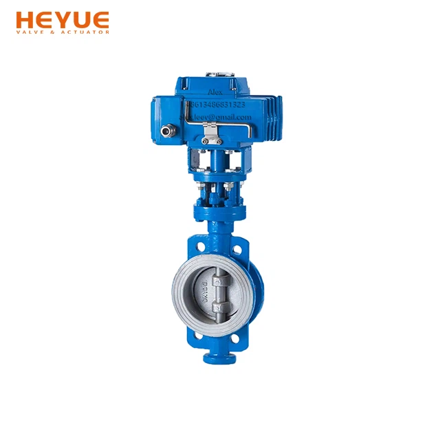 Elektrický motorizovaný trojitý excentrický škrtiaci ventil